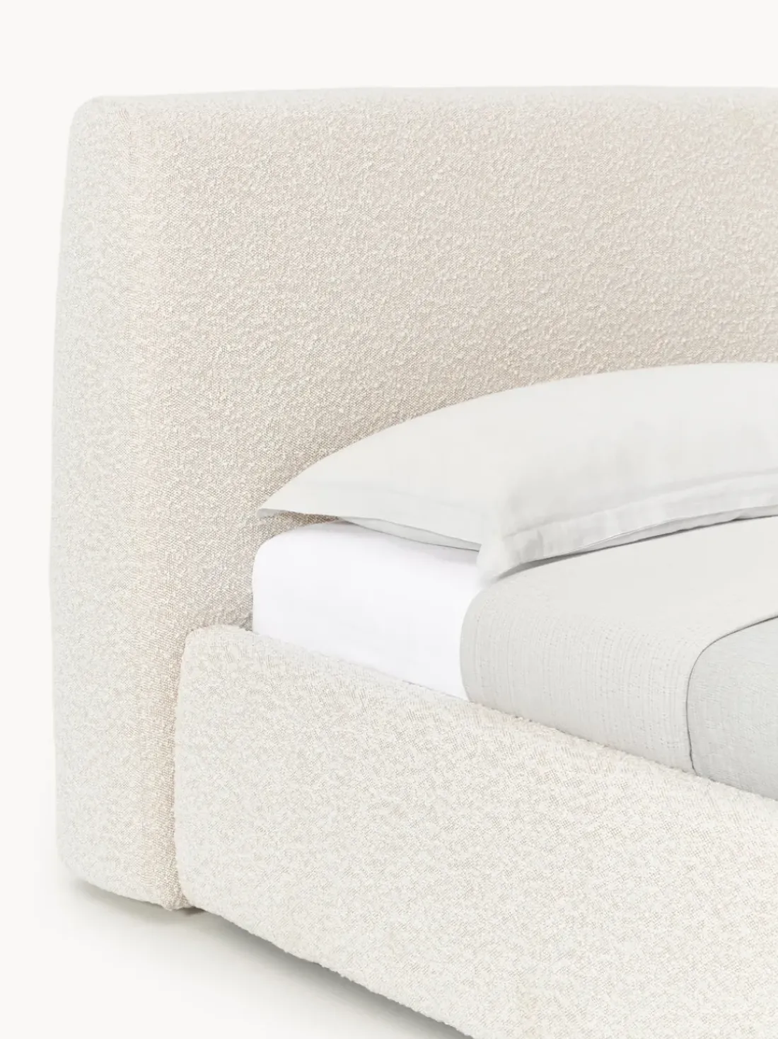 Cama individual en tejido bouclé Cloud