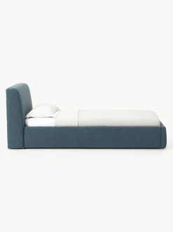 Cama individual en tejido bouclé con espacio de almacenamiento Cloud