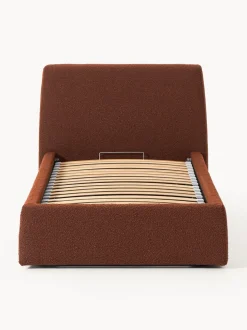 Cama individual en tejido bouclé con espacio de almacenamiento Cloud