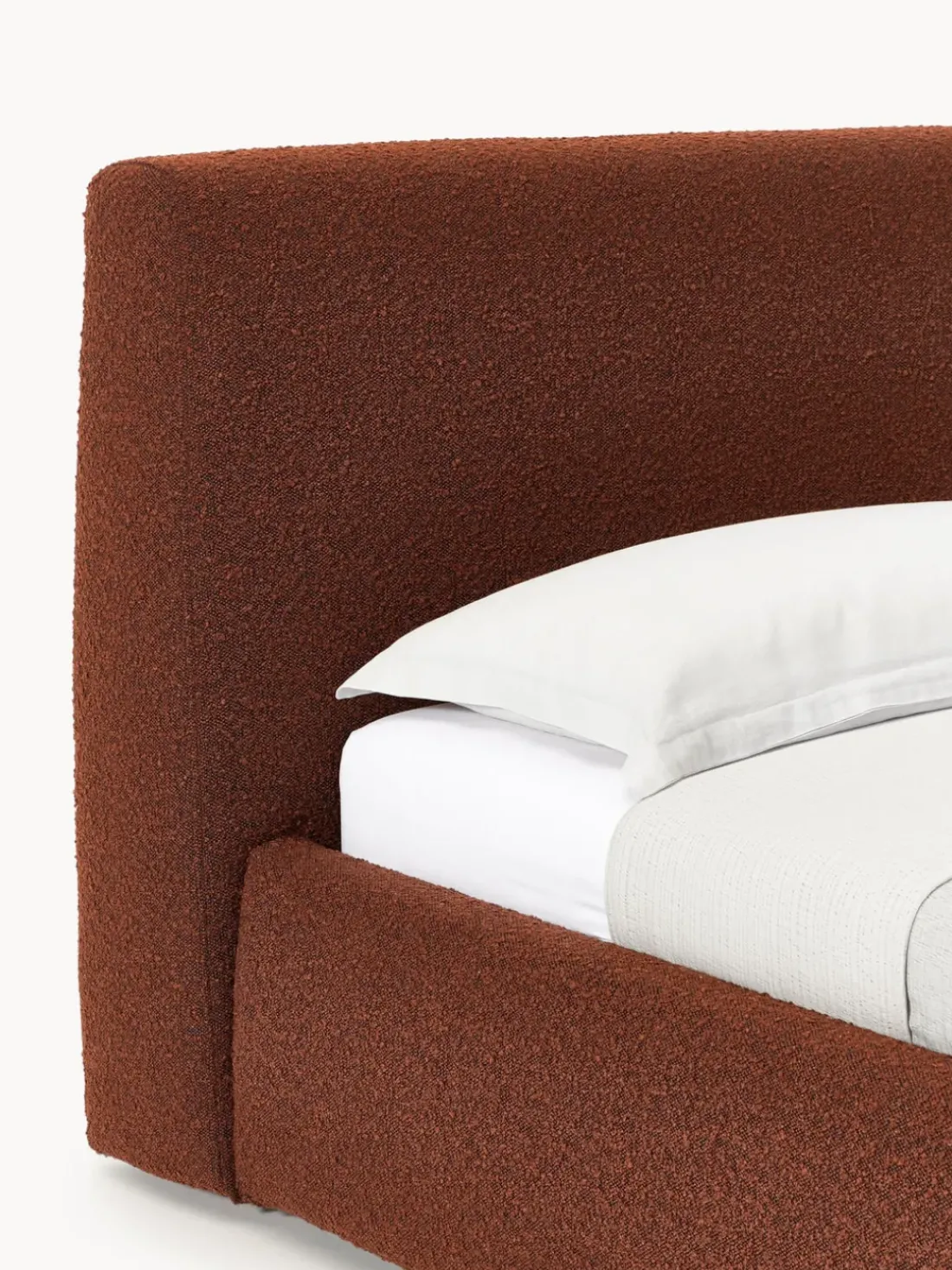 Cama individual en tejido bouclé Cloud