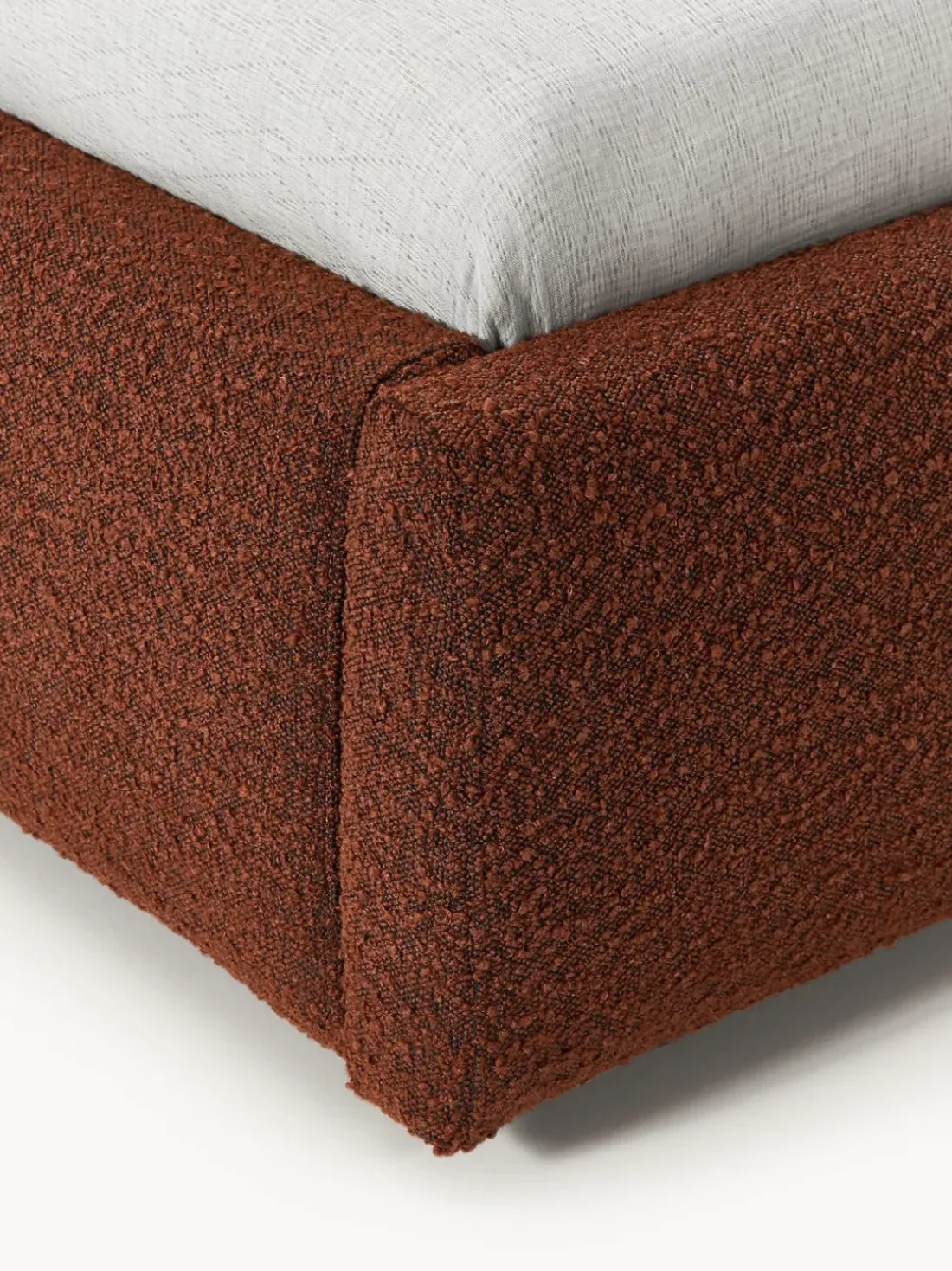 Cama individual en tejido bouclé Cloud