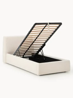 Cama individual tapizada con espacio de almacenamiento Cloud