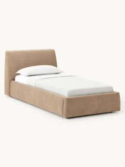 Cama individual tapizada con espacio de almacenamiento Cloud