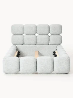 Cama individual tapizada en borreguillo bouclé Tayla