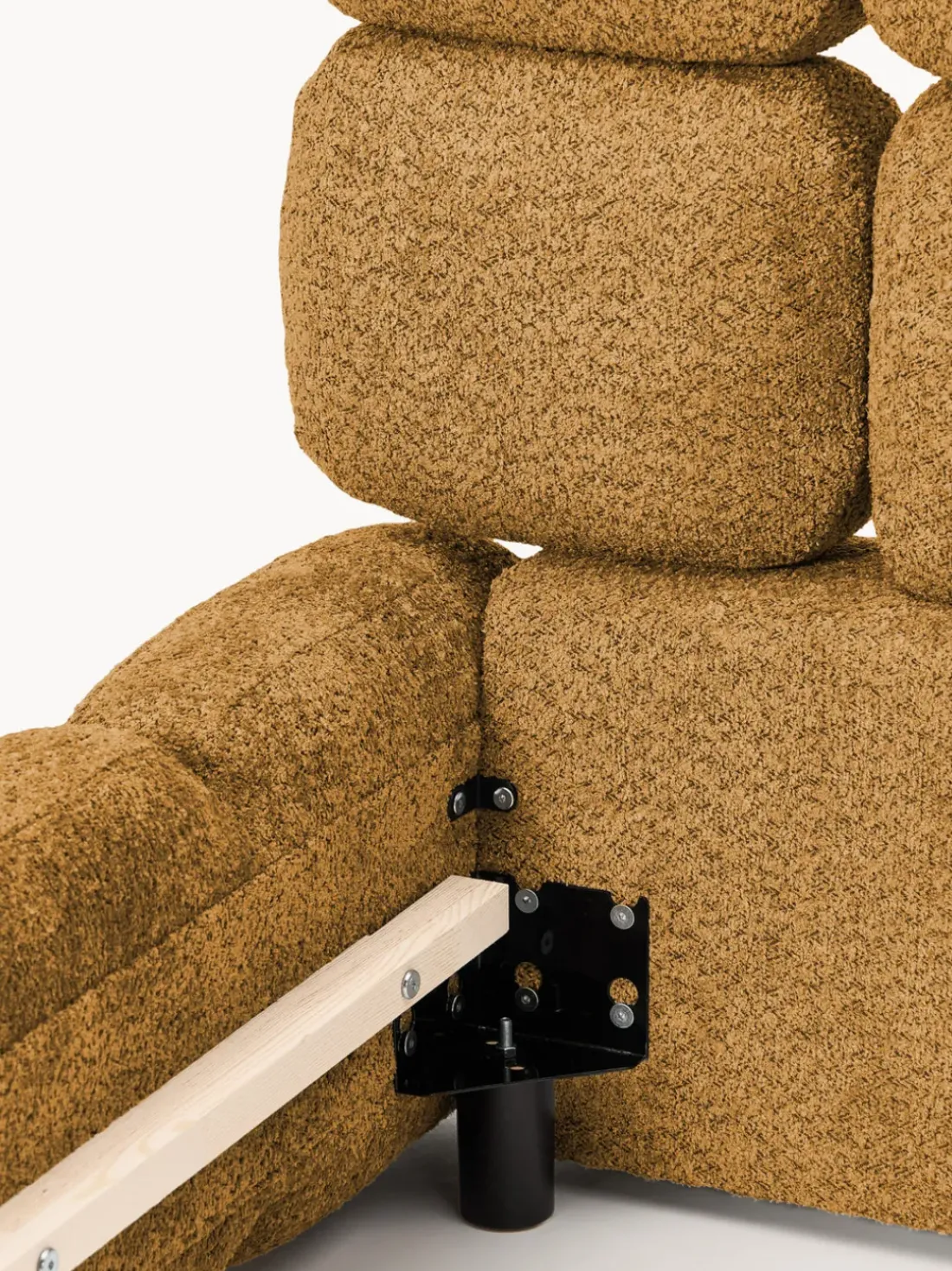 Cama individual tapizada en borreguillo bouclé Tayla