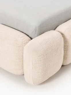 Cama individual tapizada en borreguillo bouclé Tayla