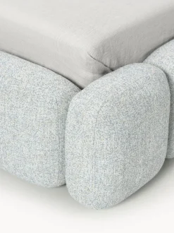 Cama individual tapizada en borreguillo bouclé con espacio de almacenamiento Tayla