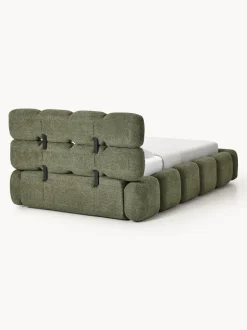 Cama individual tapizada en borreguillo bouclé Tayla