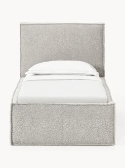 Cama individual tapizada en tejido bouclé con espacio de almacenamiento Dream