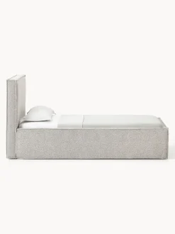 Cama individual tapizada en tejido bouclé con espacio de almacenamiento Dream