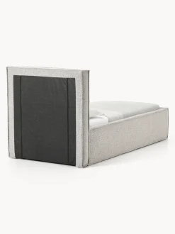Cama individual tapizada en tejido bouclé con espacio de almacenamiento Dream