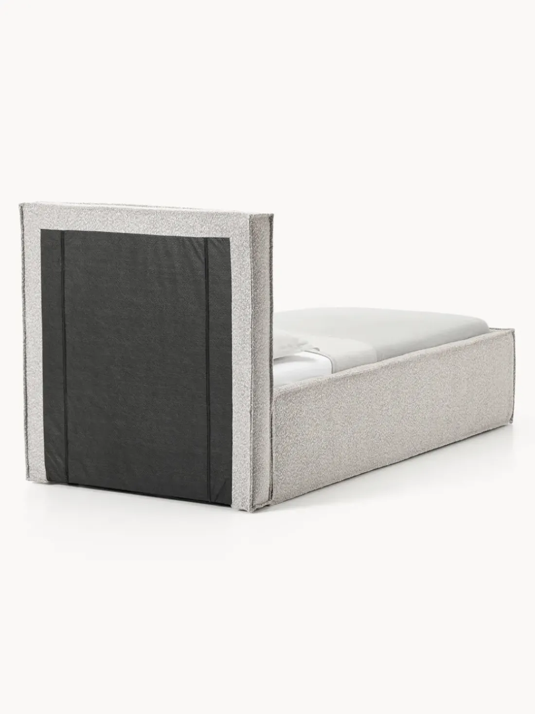 Cama individual tapizada en tejido bouclé con espacio de almacenamiento Dream