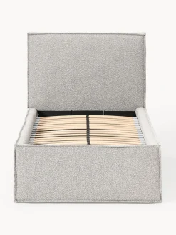 Cama individual tapizada en tejido bouclé con espacio de almacenamiento Dream