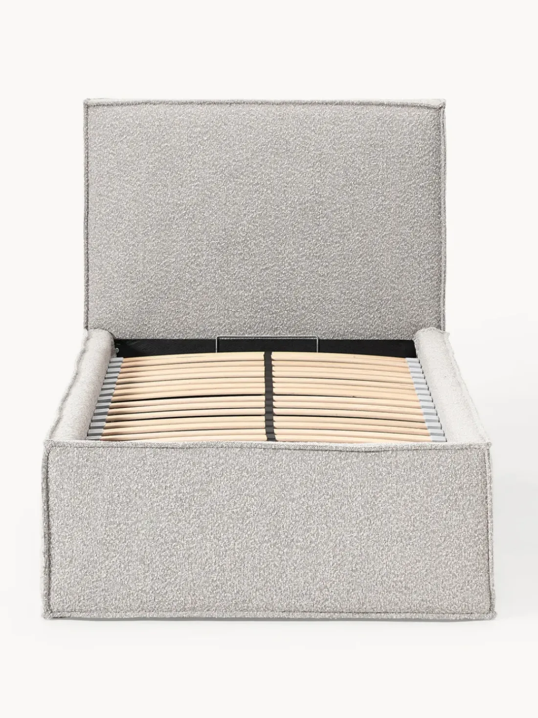 Cama individual tapizada en tejido bouclé con espacio de almacenamiento Dream