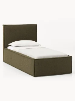 Cama individual tapizada en tejido bouclé Dream
