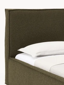 Cama individual tapizada en tejido bouclé Dream