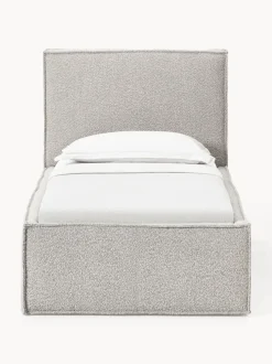 Cama individual tapizada en tejido bouclé Dream