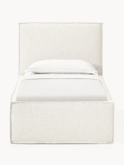 Cama individual tapizada en tejido bouclé Dream