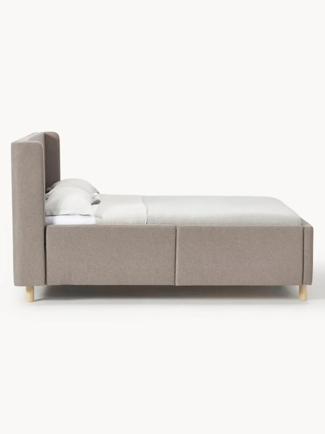 Cama tapizada con espacio de almacenamiento Arche