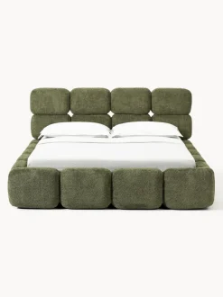 Cama tapizada de borreguillo bouclé Tayla