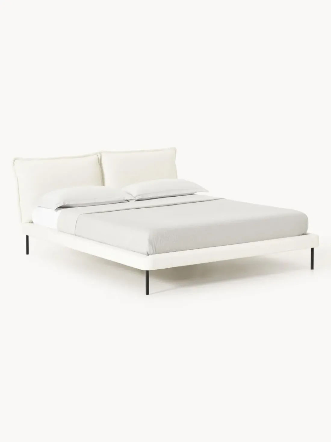 Cama tapizada de borreguillo bouclé Amelia