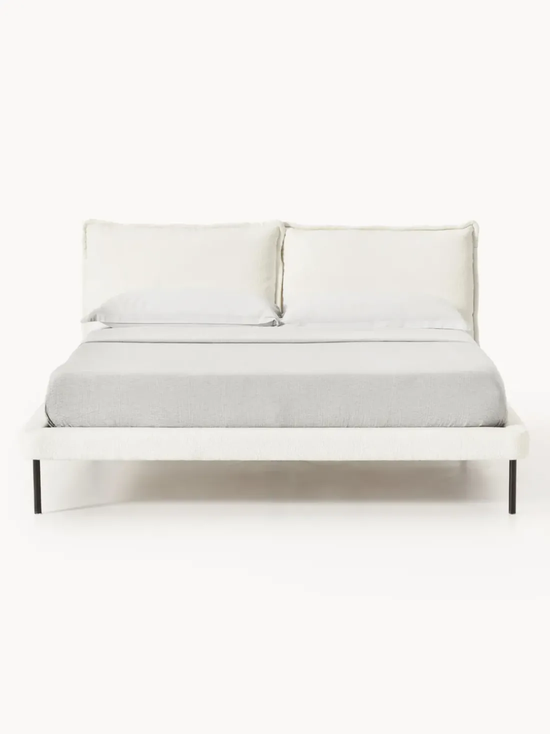 Cama tapizada de borreguillo bouclé Amelia