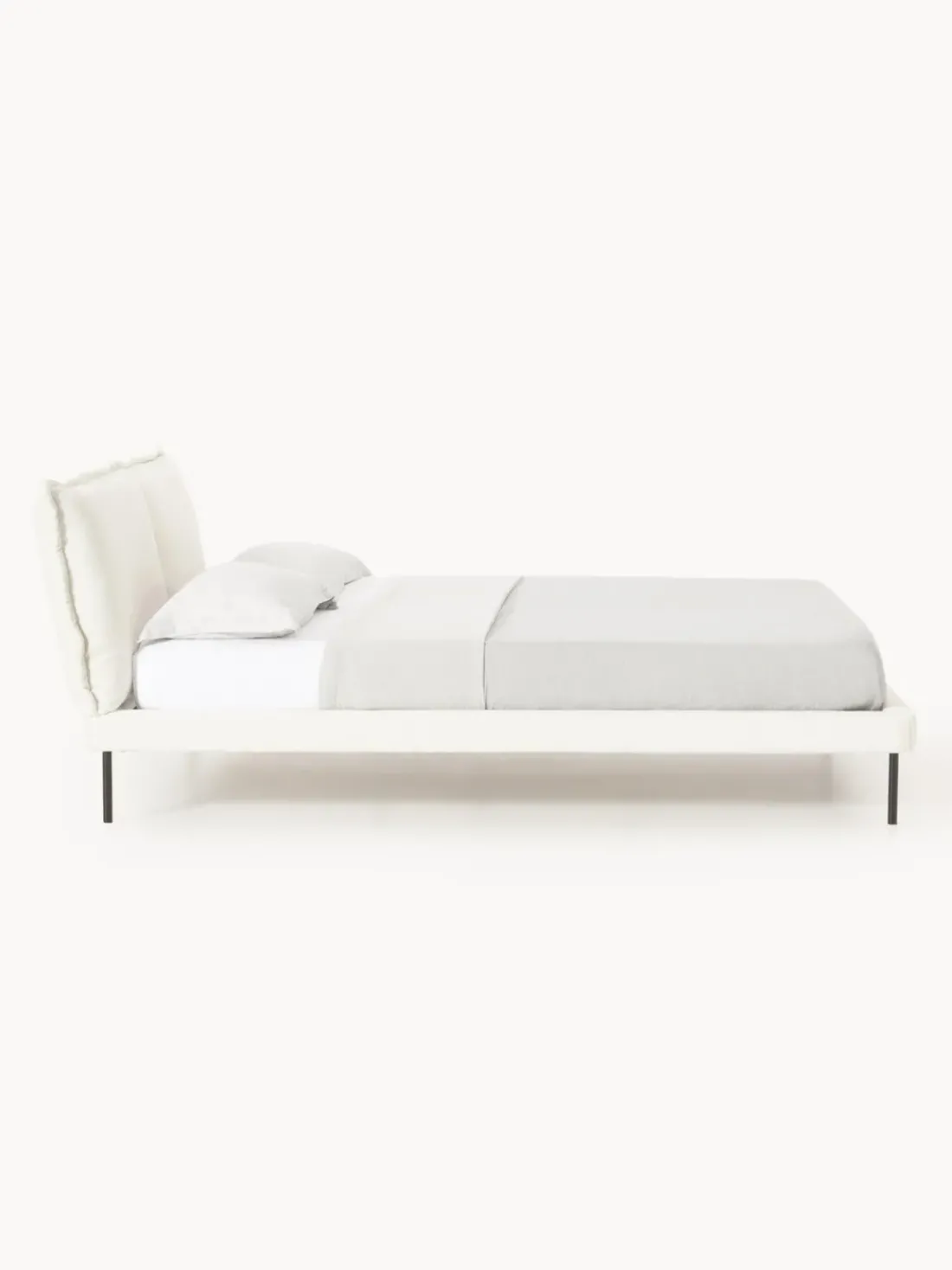 Cama tapizada de borreguillo bouclé Amelia