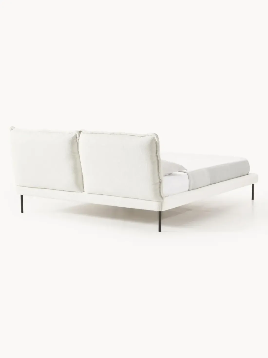Cama tapizada de borreguillo bouclé Amelia