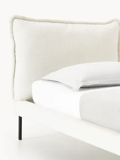 Cama tapizada de borreguillo bouclé Amelia