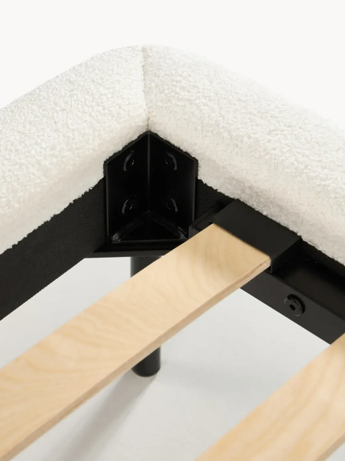 Cama tapizada de borreguillo bouclé Amelia