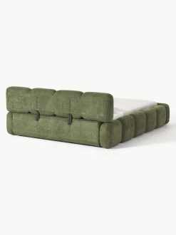 Cama tapizada de borreguillo bouclé Tayla