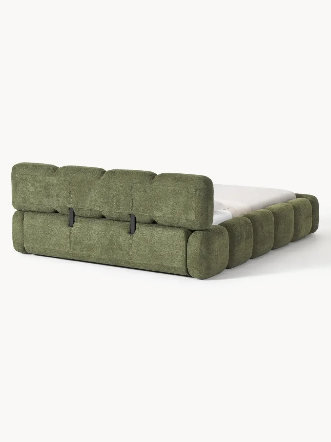 Cama tapizada de borreguillo bouclé Tayla