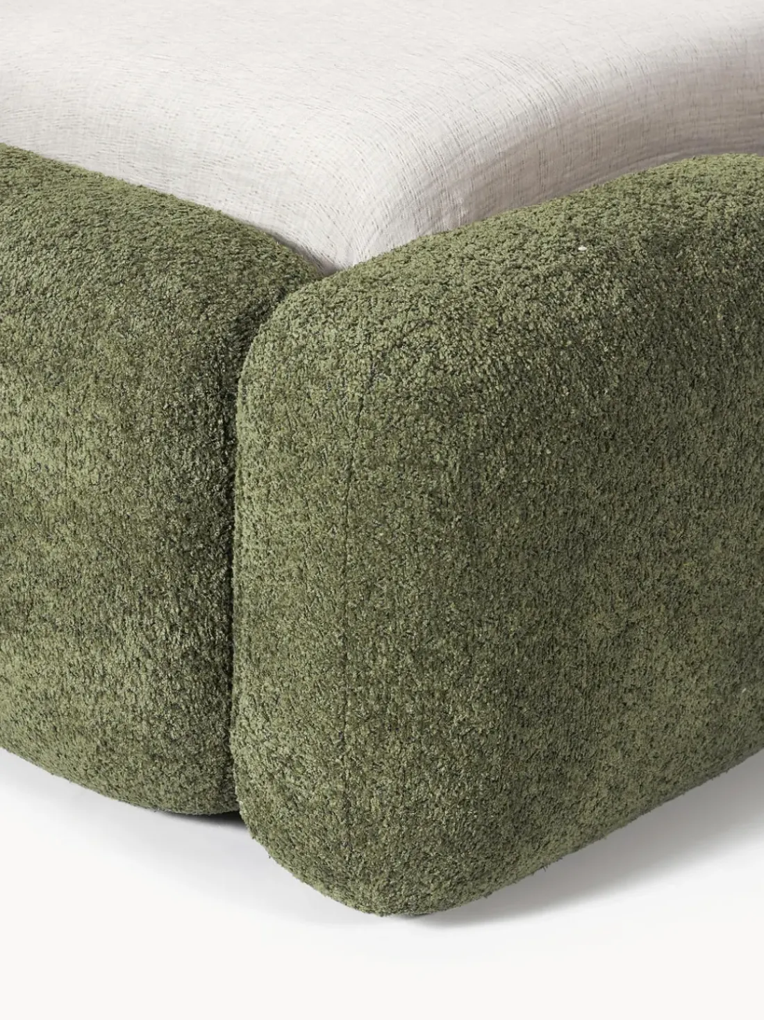 Cama tapizada de borreguillo bouclé Tayla