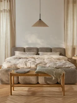 Cama tapizada de borreguillo bouclé Tayla