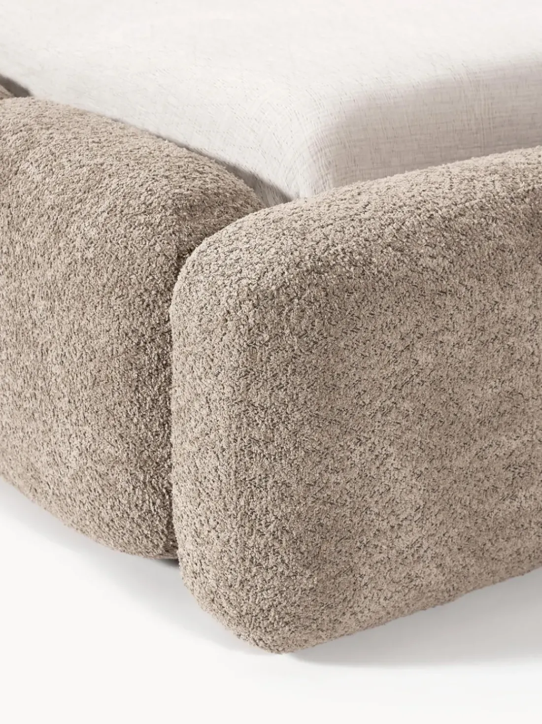 Cama tapizada de borreguillo bouclé Tayla