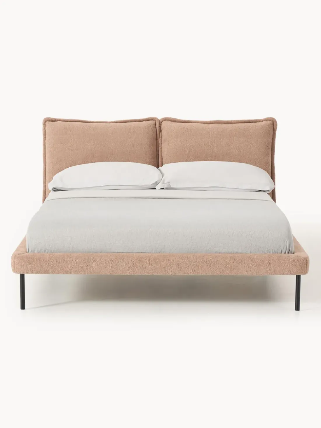 Cama tapizada de borreguillo bouclé Amelia