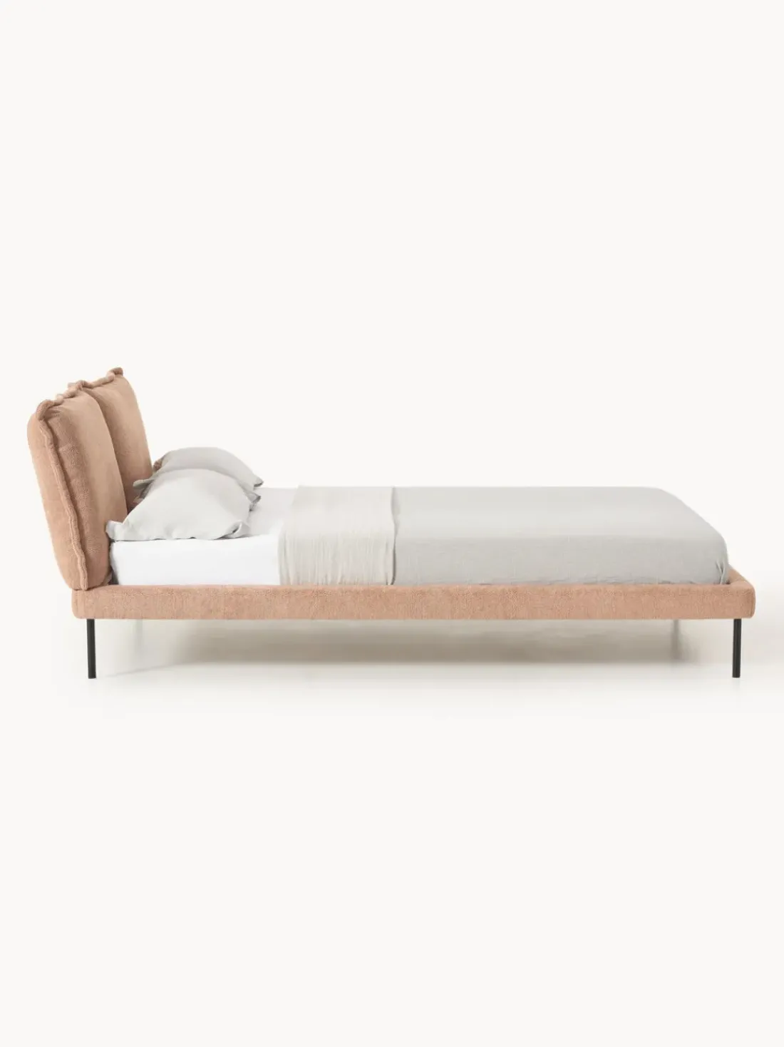 Cama tapizada de borreguillo bouclé Amelia