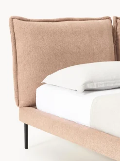 Cama tapizada de borreguillo bouclé Amelia
