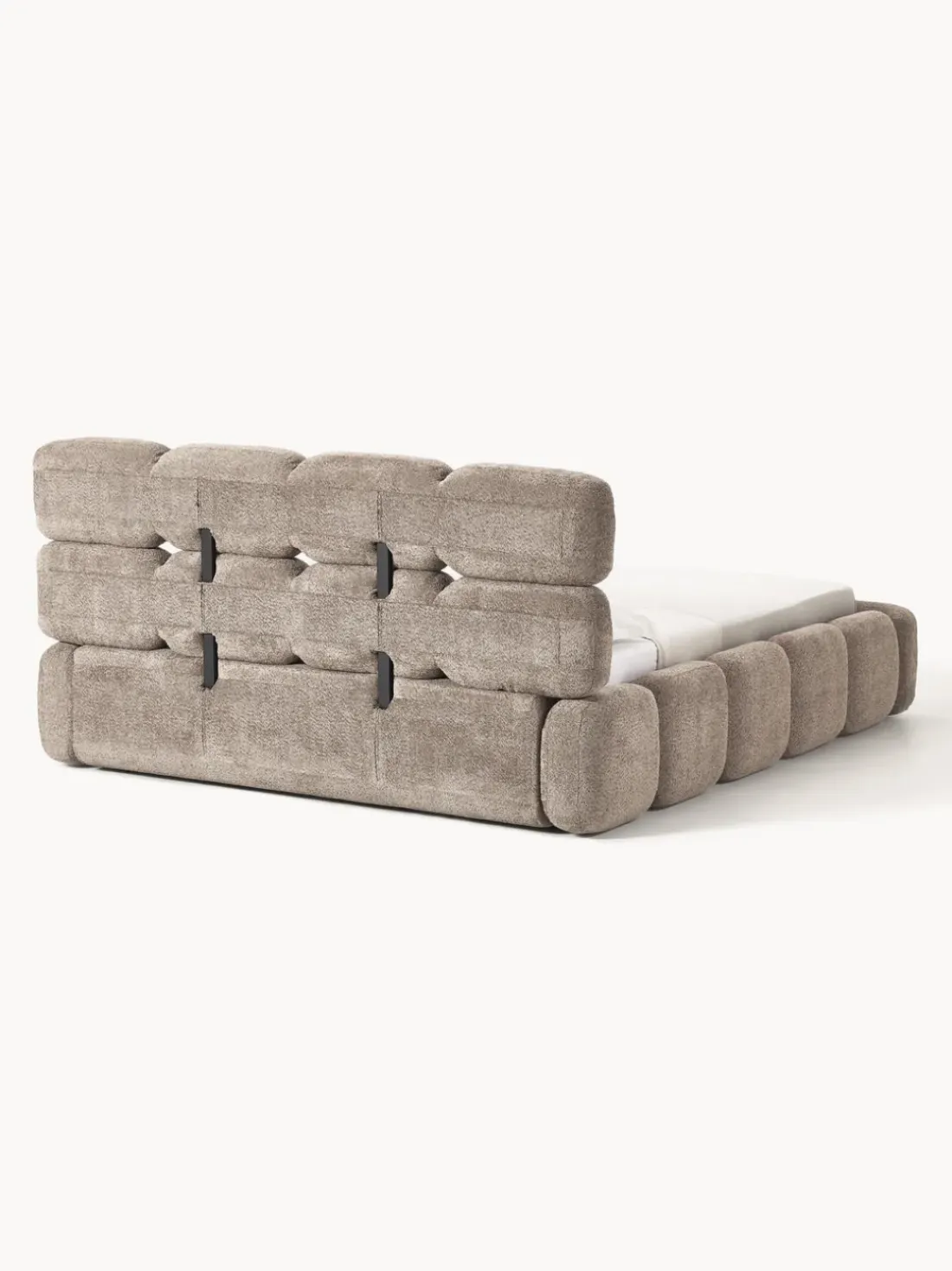 Cama tapizada de borreguillo bouclé Tayla