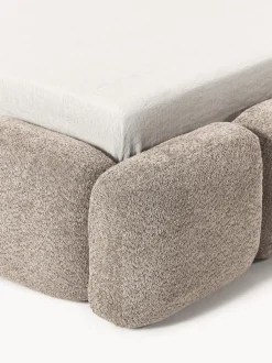 Cama tapizada de borreguillo bouclé Tayla