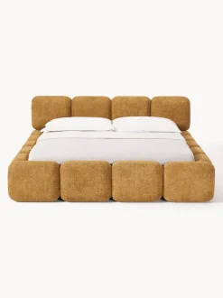 Cama tapizada de borreguillo bouclé Tayla