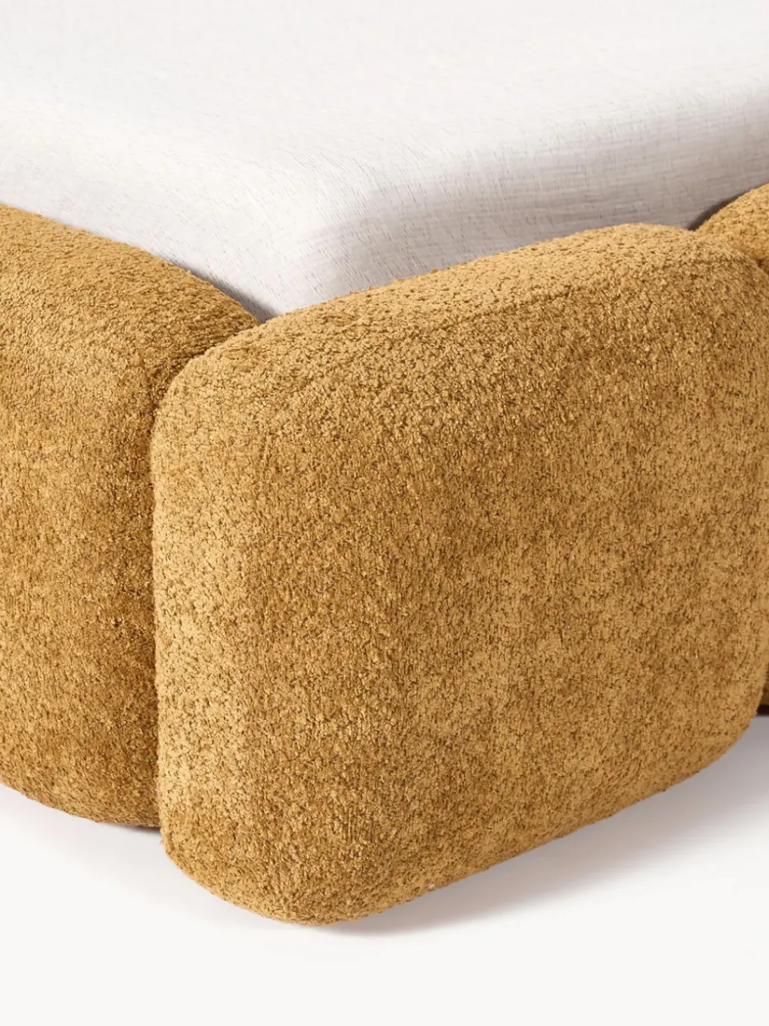 Cama tapizada de borreguillo bouclé Tayla