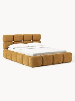 Cama tapizada de borreguillo bouclé Tayla