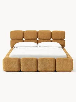 Cama tapizada de borreguillo bouclé Tayla