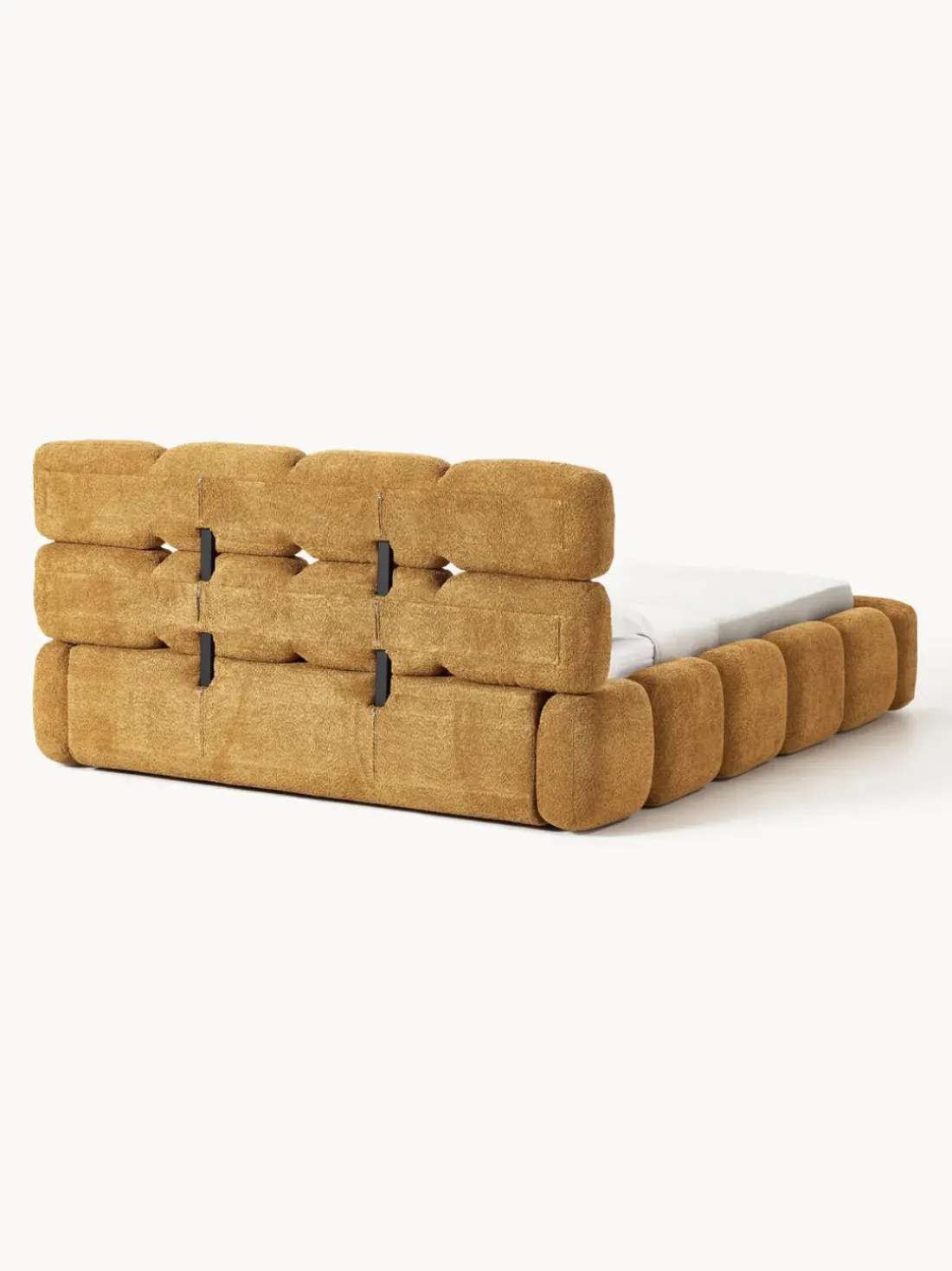 Cama tapizada de borreguillo bouclé Tayla