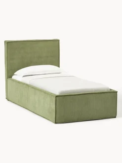 Cama tapizada de pana con espacio de almacenamiento Dream