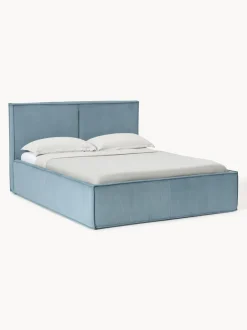 Cama tapizada de pana con espacio de almacenaje Dream