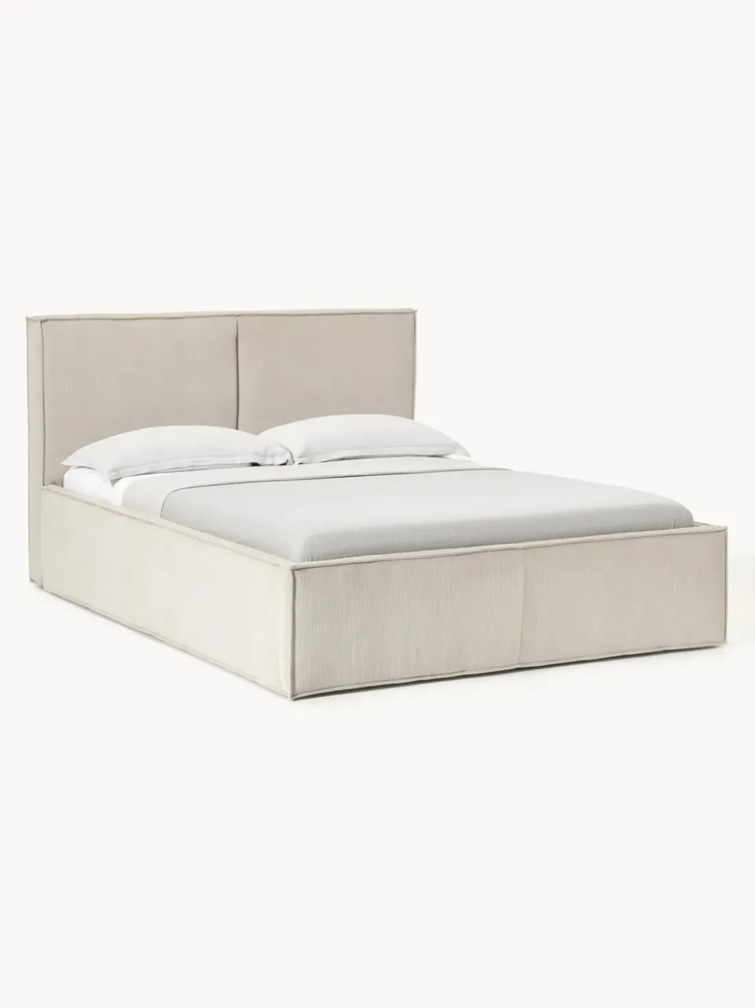 Cama tapizada de pana con espacio de almacenamiento Dream