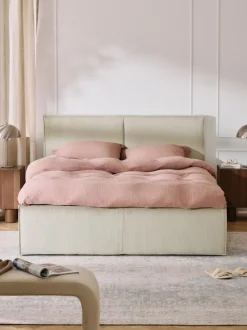 Cama tapizada de pana con espacio de almacenamiento Dream