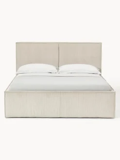 Cama tapizada de pana con espacio de almacenamiento Dream